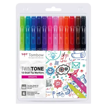 Tombow Doppelfasermaler "TwinTone" Bright Colours, 12er Set