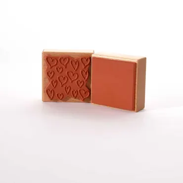 Motivstempel - Viele Herzen und Quadrat
