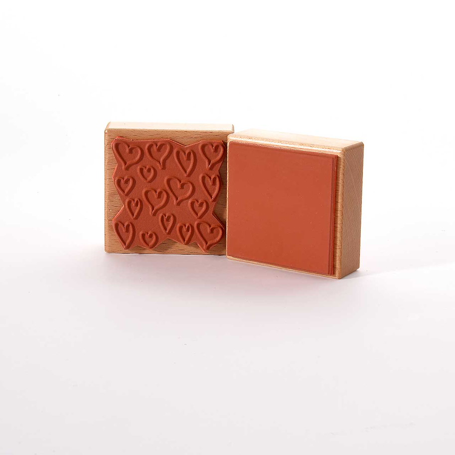 Motivstempel - Viele Herzen und Quadrat