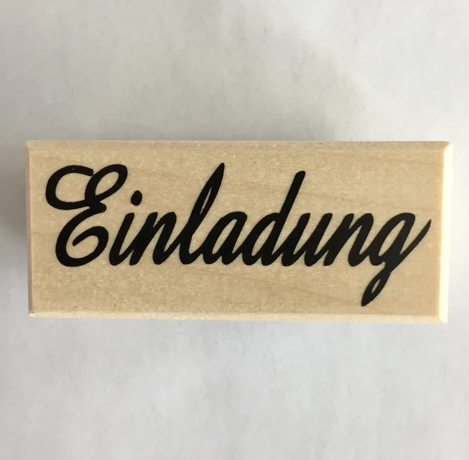 Holz- Stempel Einladung