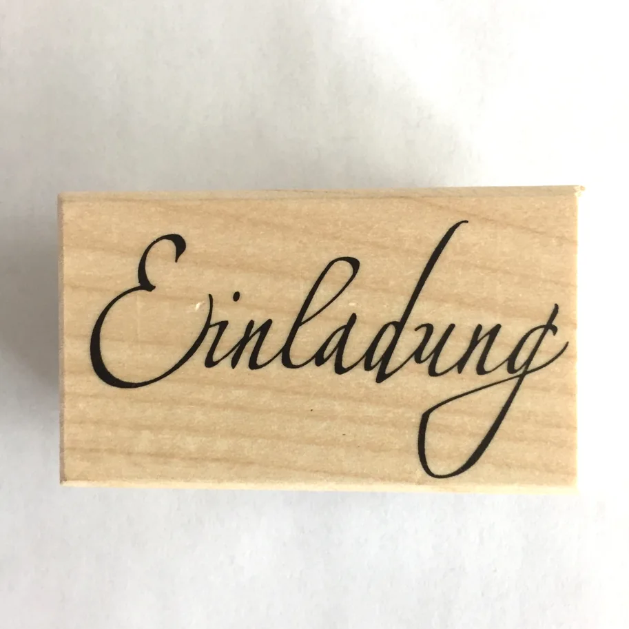 Holz- Stempel Einladung