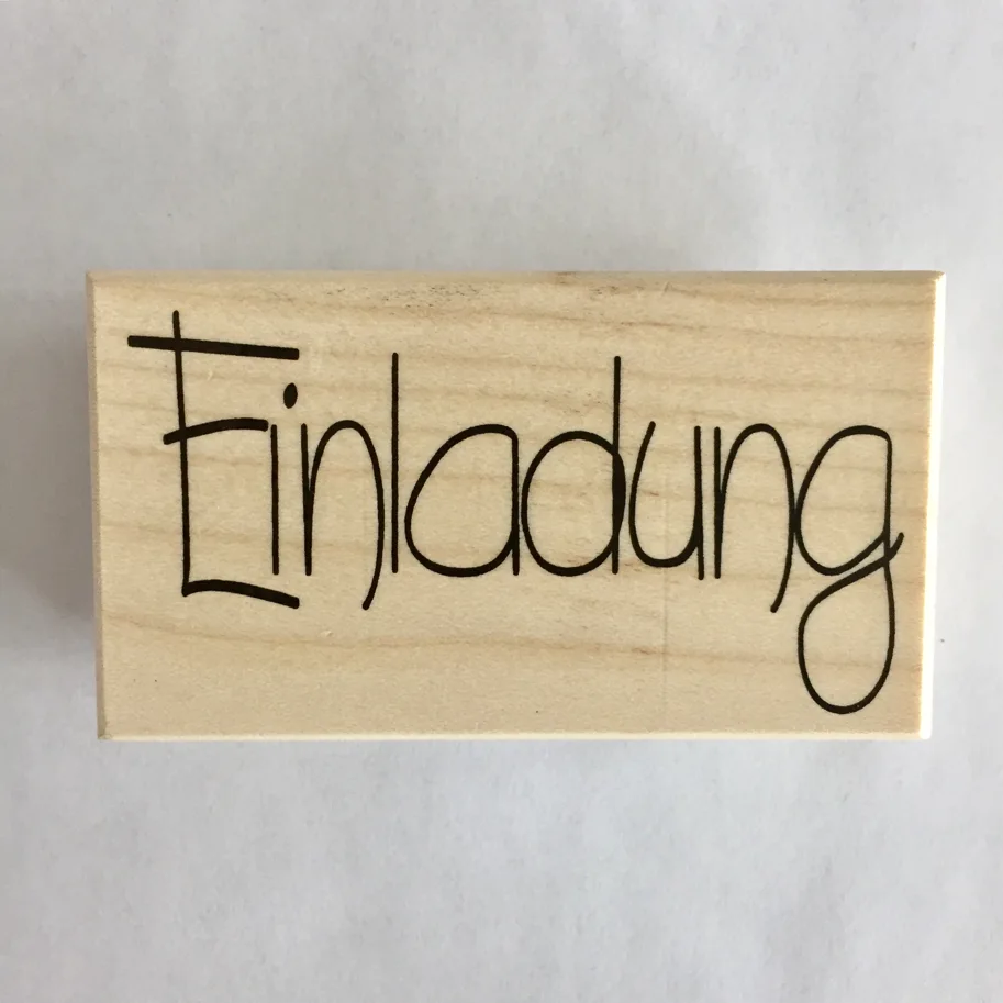 Holz- Stempel Einladung