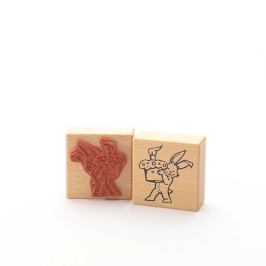 Motivstempel - Hase mit Geburtstagskuchen