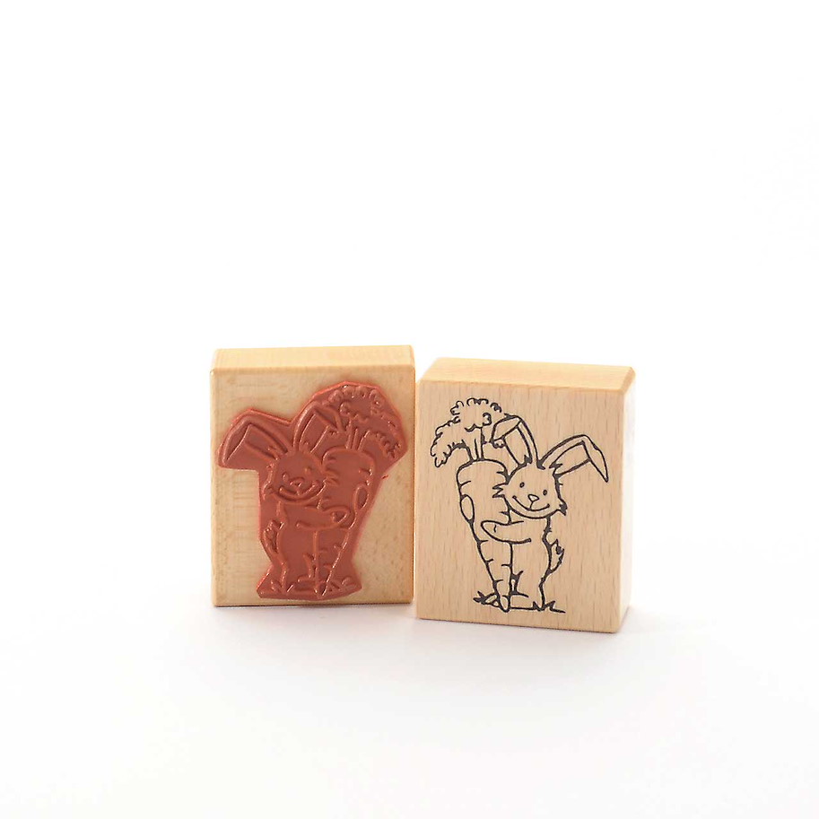 Motivstempel - Hase mit Möhre