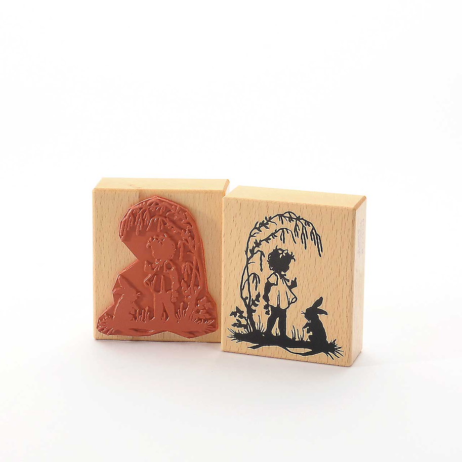 Motivstempel - Kind mit Osterhase