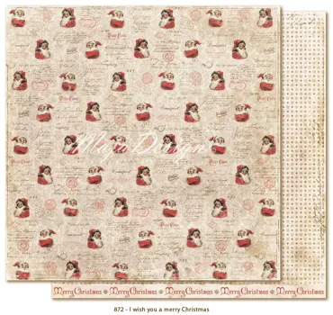 Scrapbooking - Paper " I wish you a merry Christmas "872