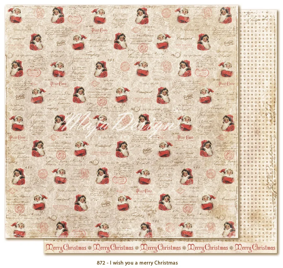 Scrapbooking - Paper " I wish you a merry Christmas "872