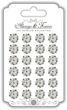 Always & Forever - Adhesive Pearl & Rhinestone Cluster