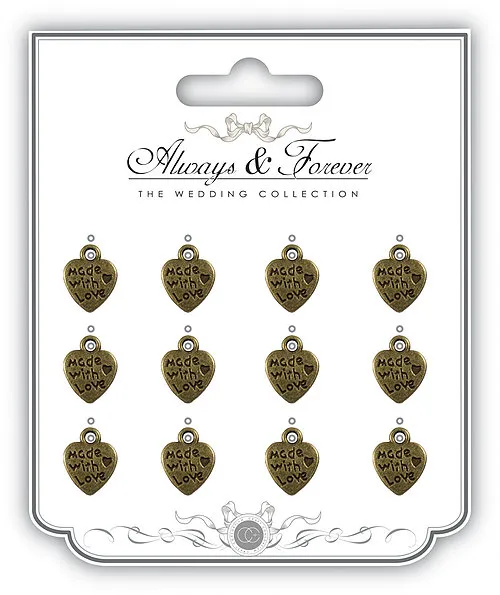 Charms-Vintage Herz Gold - Made with love