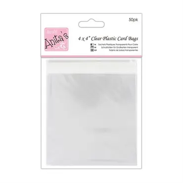 Anita's Clear Plastic Card Bags 4x4 Inch/12 x 12 cm (50pk)