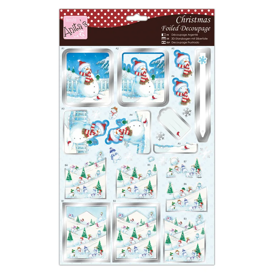 3D Stanzbogen-Schneemann