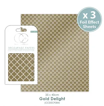 Decoupage Papier-Gold Delight-Metallic