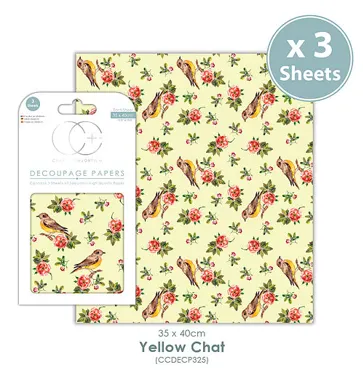 Decoupage Papier-Yellow Chat