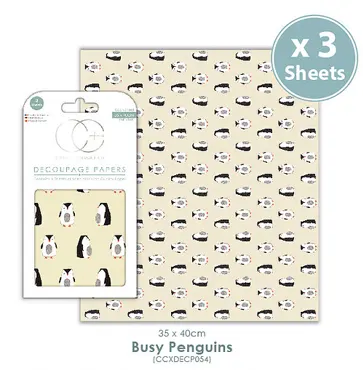 Decoupage Papier-Busy Penguins