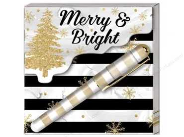 Notizblock mit Kugi-Winter Glitz