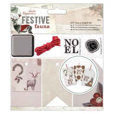Geschenkanhänger & Stempel Set (16Stk) Festive Fauna