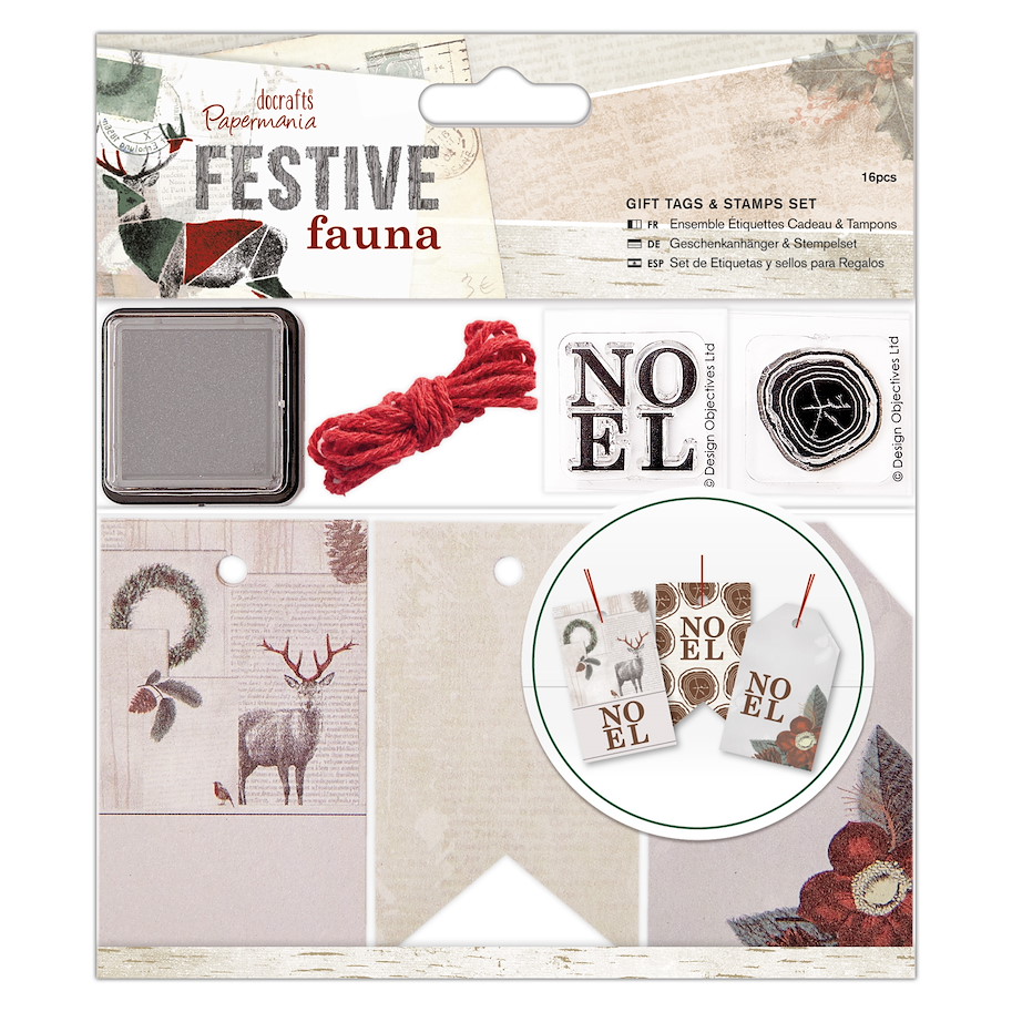 Geschenkanhänger & Stempel Set (16Stk) Festive Fauna