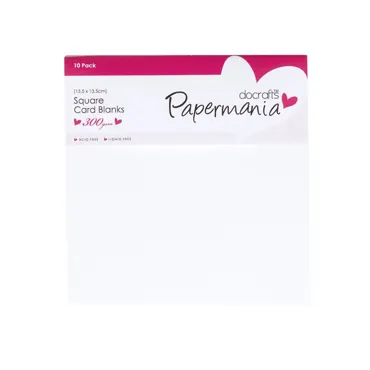 Papermania Square Cards & Envelopes White (10pk, 300gsm) 13.5x13.5cm