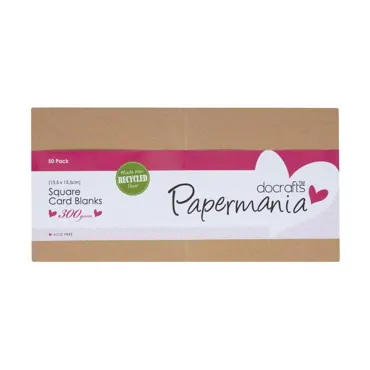 Papermania Square Card Blanks Recycled Kraft (50pk) 13.5 x 13.5cm