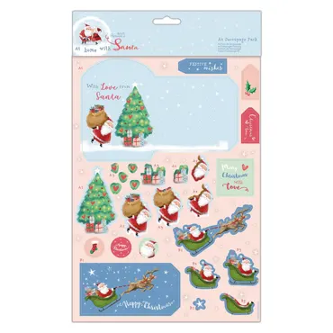 A4 Decoupage Pack-At Home With Santa
