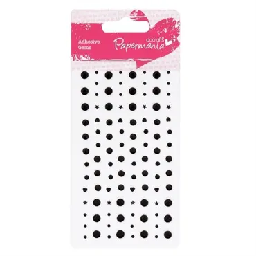 Papermania Adhesive Stones (104pcs) - Solid Black