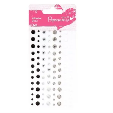 Papermania Adhesive Stones (104pcs) - Capsule - Monochrome
