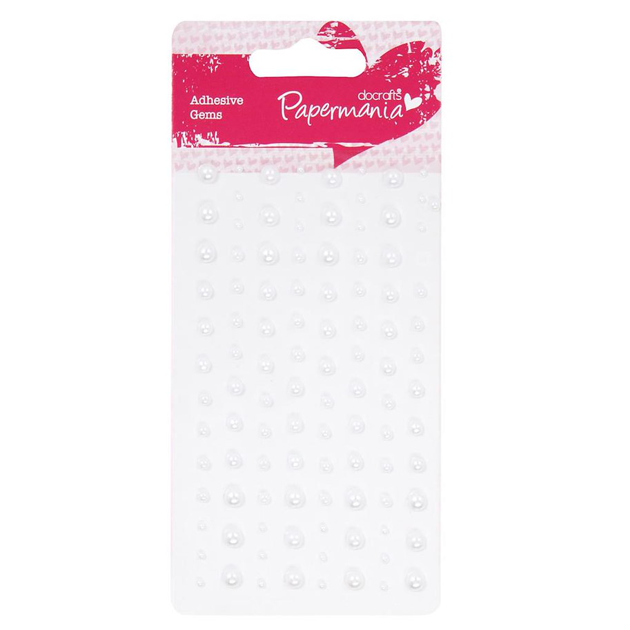 Papermania Adhesive Pearls (104pcs) - White 