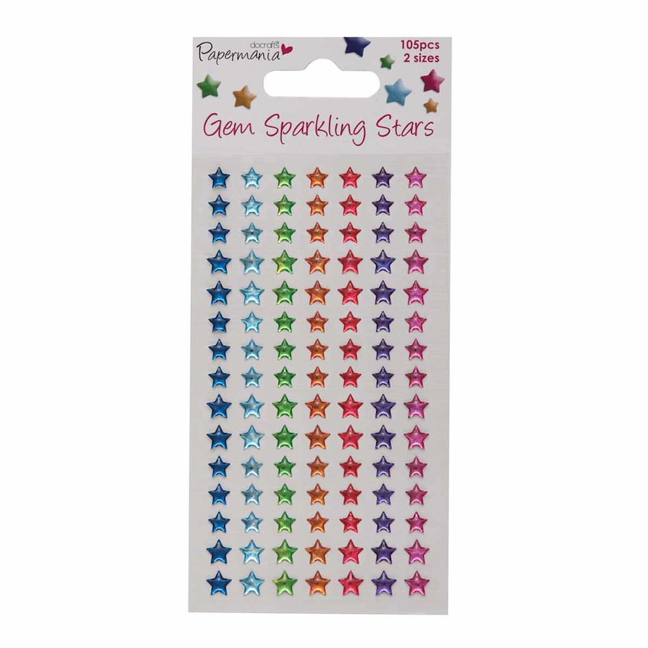 SPARKLING GEMS (105PCS) - STARS - ASSORTED BRIGHTS