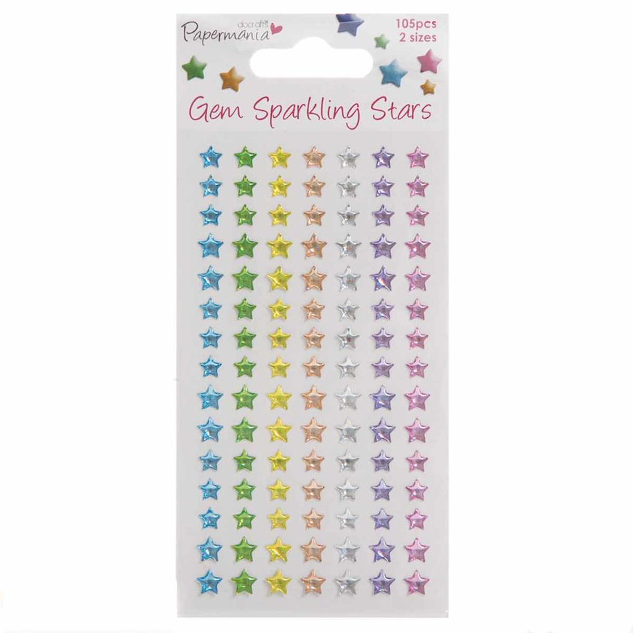 SPARKLING GEMS (105PCS) - STARS - ASSORTED PASTELS