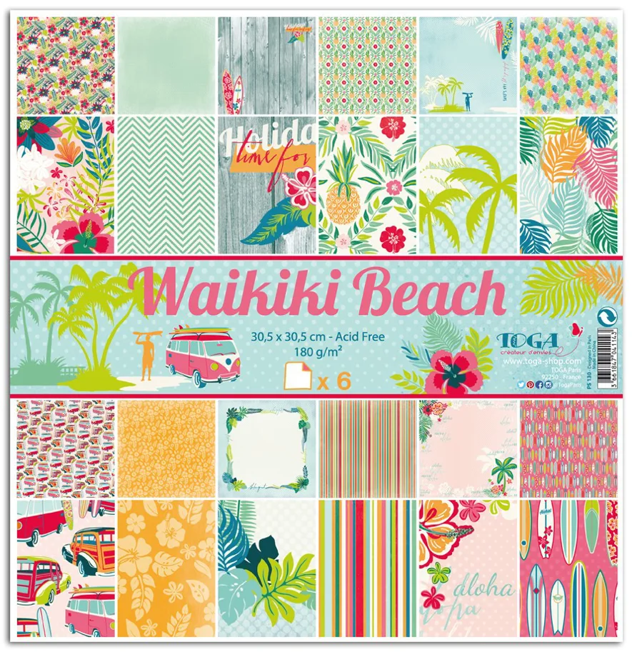 Scrapbooking Papier " Waikiki Beach "
