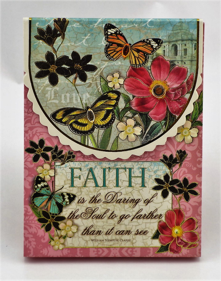 Pocket Note Pad " Faith Butterflies "