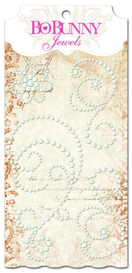Klebe - Perlen Frosting Jewels weiss ( Schnörkel )