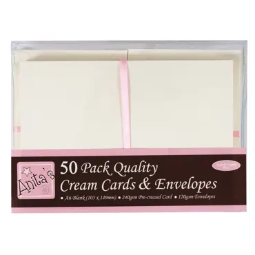 Anita's A6 Cards & Envelopes Cream (50pk)