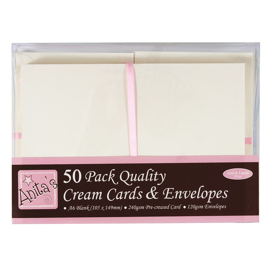 Anita's A6 Cards & Envelopes Cream (50pk)