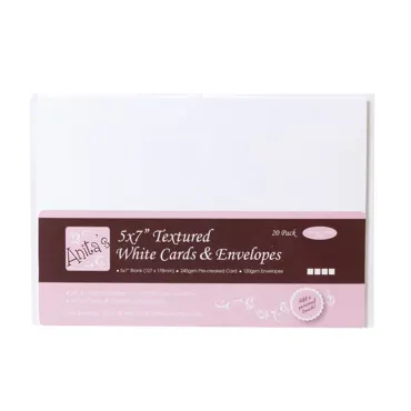 Anita's 5x7 Inch Cards & Envelopes Textured White