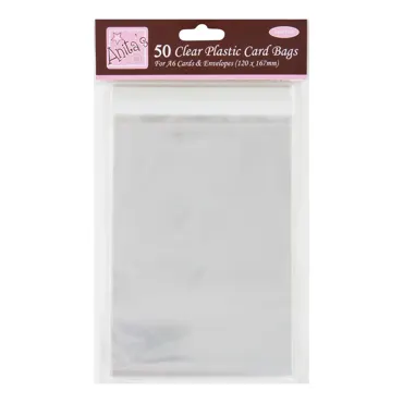 Anita's A6 Clear Plastic Card Bags (50pk) 12 cm x 16,7cm
