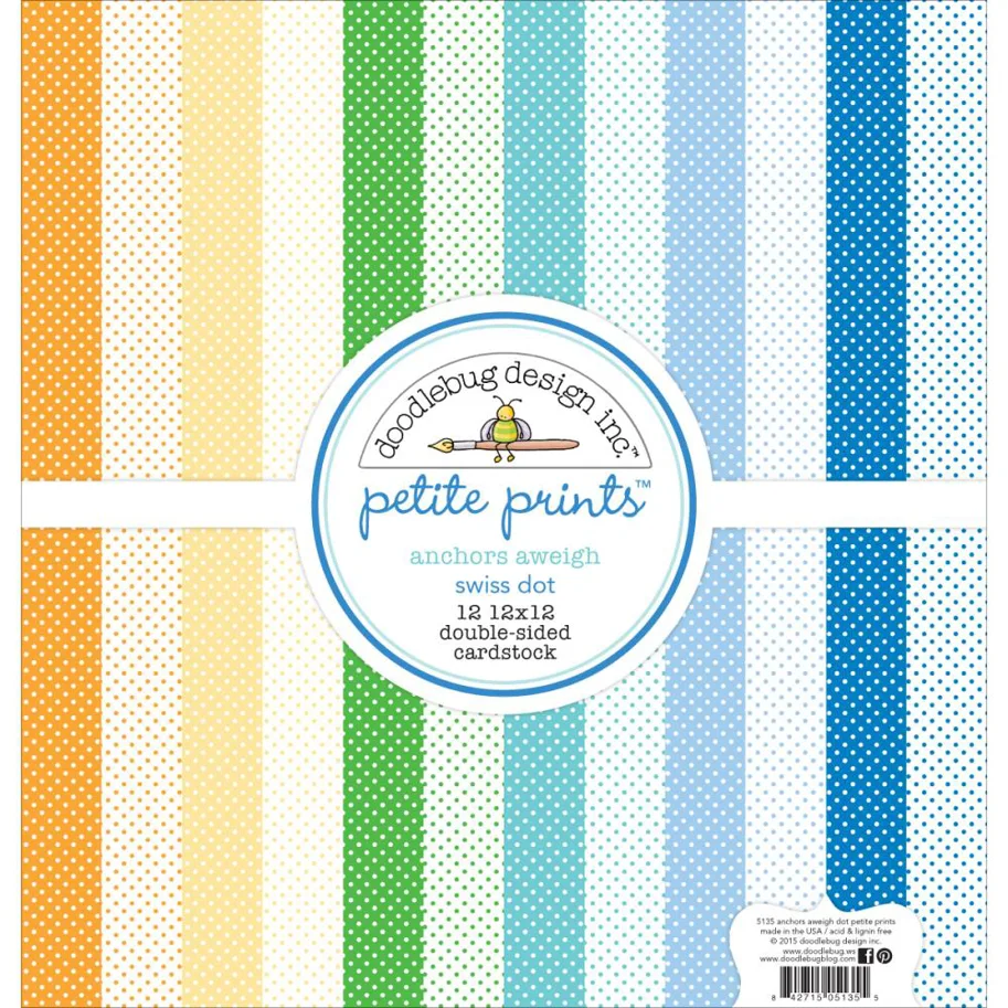 Scrapbooking - Paper " Anchors Aweigh " swiss dot