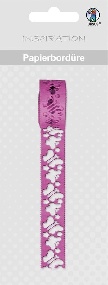 Papier Bordüren " Schmetterling Pink "