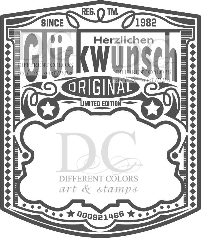 Motivstempel " Label - Herzlichen Glückwunsch"