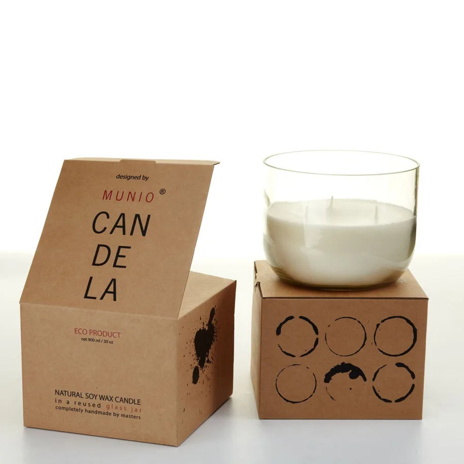 Sojawachs - Duftkerze Villa im recyceltem Glas / Ginger ( 900 ml )