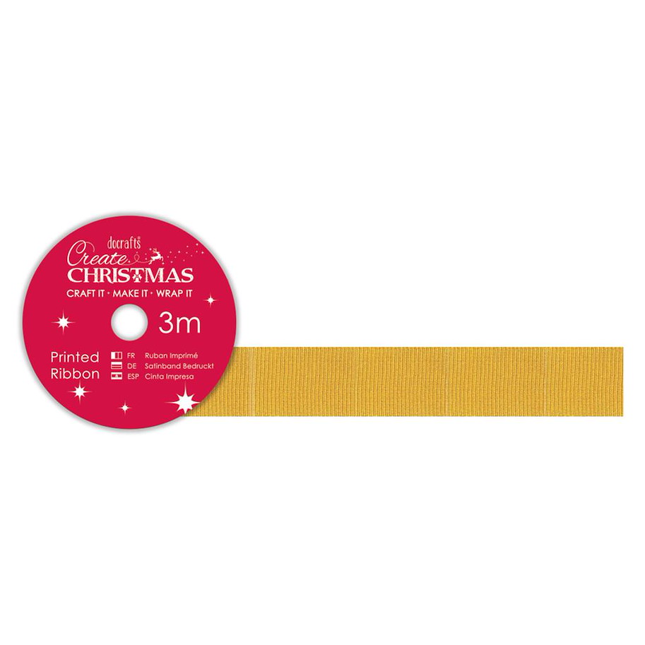 Create Christmas-3m Stoffband-Gold