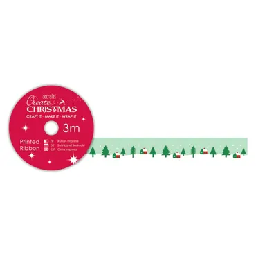 Create Christmas-3m Stoffband-Green Trees