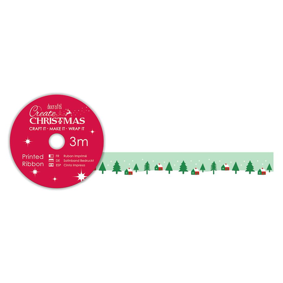 Create Christmas-3m Stoffband-Green Trees