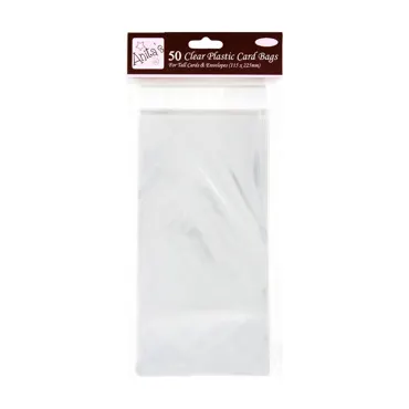 Anita's Tall Clear Plastic Card Bags (50pk) 11,5 cm x 22,5 cm
