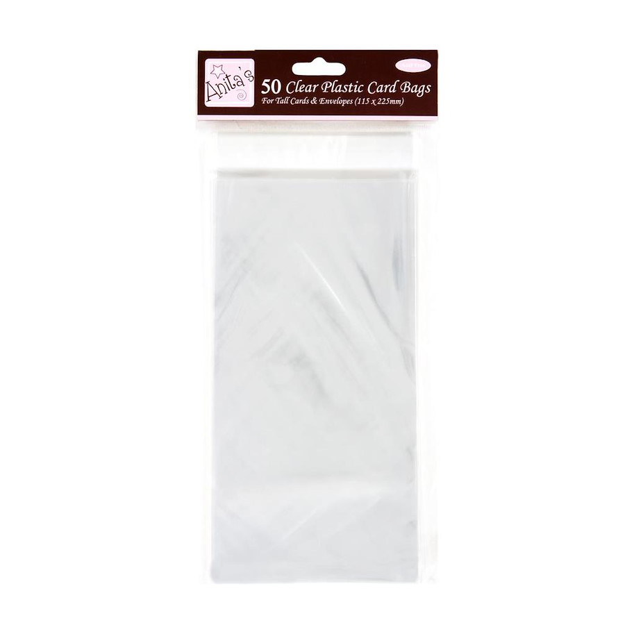 Anita's Tall Clear Plastic Card Bags (50pk) 11,5 cm x 22,5 cm