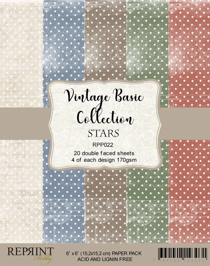 Scrapbooking - Paper Pad - Basic Stars 6"x6"