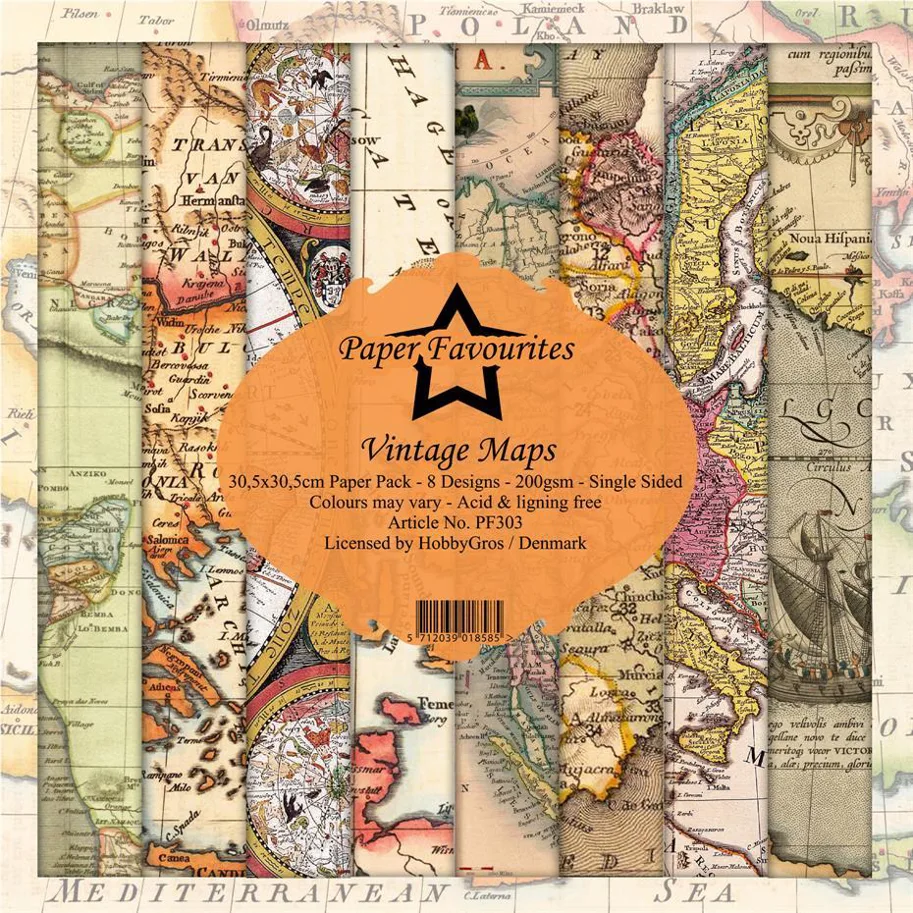 Paper Favourites Vintage Maps 12x12"