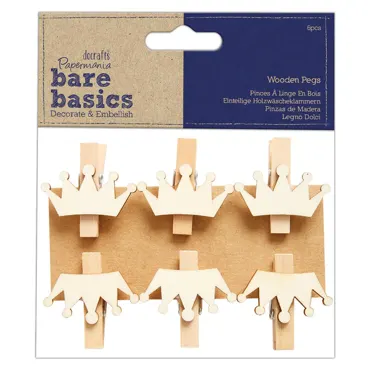 BARE BASICS-WOODEN PEGS (6PCS)-CROWNS