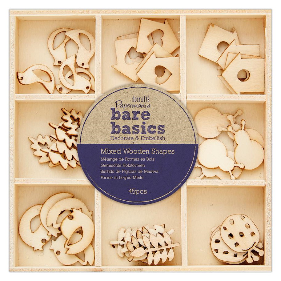 BARE BASICS-MIXED WOODEN SHAPES (45PCS)-AUTUMN GARDEN