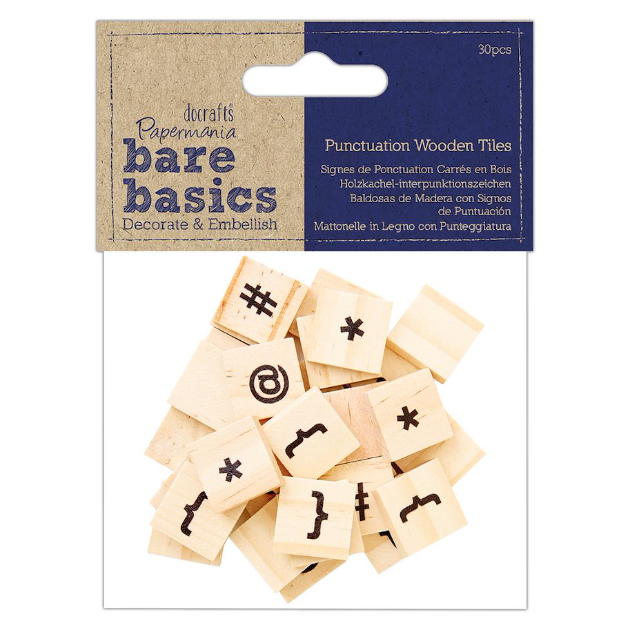 BARE BASICS-PUNCTUATION WOODEN TILES-ICONS